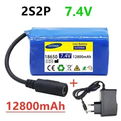 Batería de 7,4 V, 12800mAh, 6800mAh para T188 T888 2011-5 V007 C18 H18 So on, Control remoto, piezas de barco de cebo de pesca RC