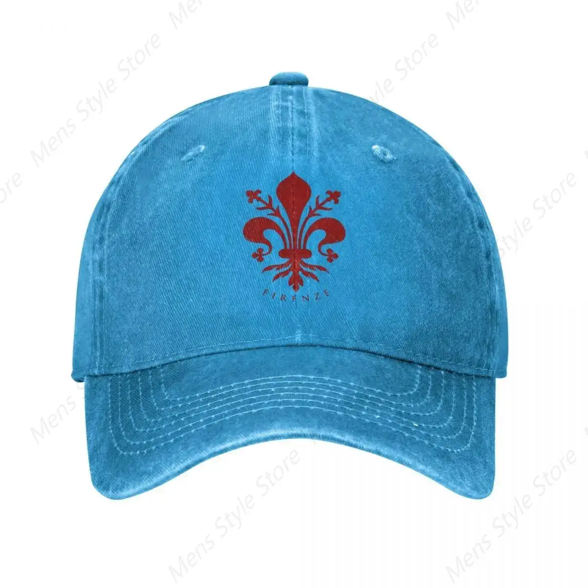 Fashion Baseball Cap Snapback Sun Hat Fleur De Lis Lily Firenze Vintage Emblem Summer Visor Cap Washed Cotton Casquette Vintage