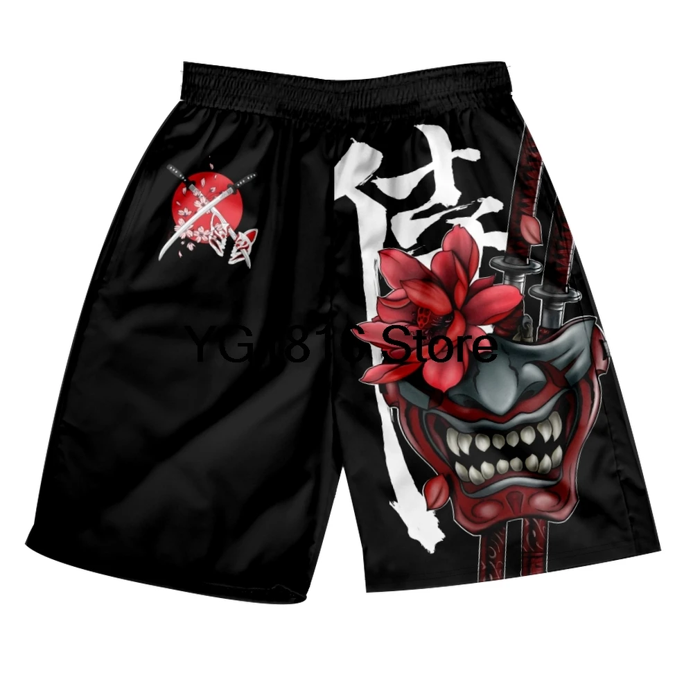 Anime Sword Demon Print Short Pants Men Women Cosplay Costume Summer Shorts Fashion Hip hop Tight Shorts Biker Shorts