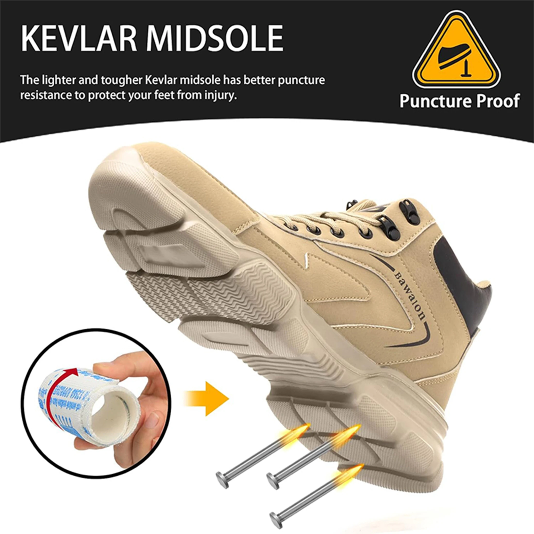 Men's Safety Shoes Men's Anti - Leather Work Factory ulasan dan harga