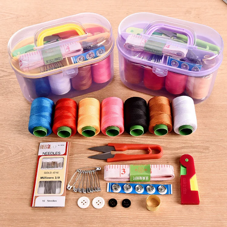 Home Large Sewing Box Set Sewing Bag Portable Multifunctional Treasure Box 10 Piece Set Sewing Bag  Knitting Needles Set