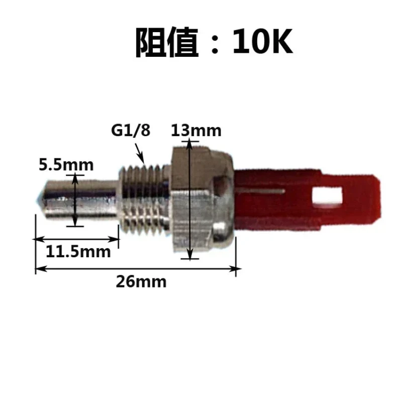 Sensor de temperatura NTC, Tipo de braçadeira de tubulação, Sonda de temperatura para caldeira de parede com rosca embutida