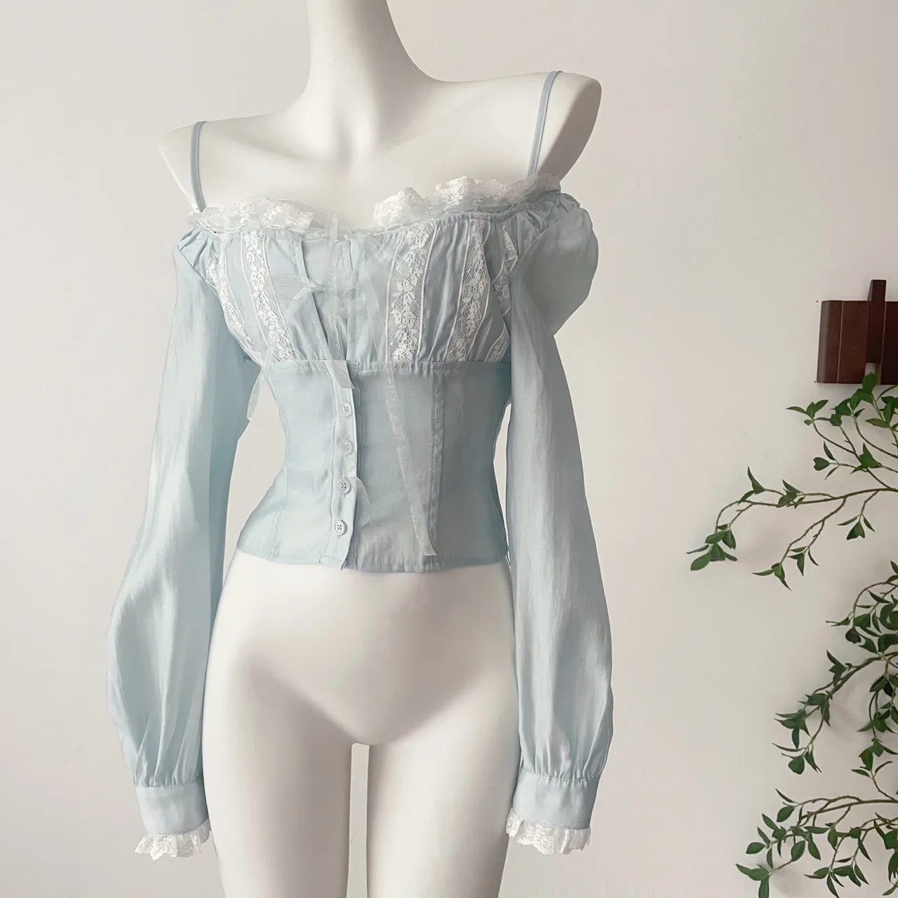 2025 summer design camisole vest lace ruffle edge shirt two-piece top