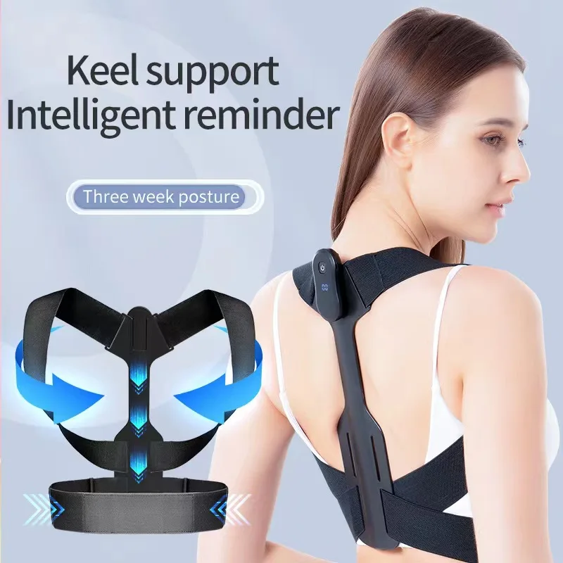 

Adjustable Intelligent Posture Trainer Smart Posture Corrector Upper Back Brace Clavicle Support for Men and Women Pain Relief