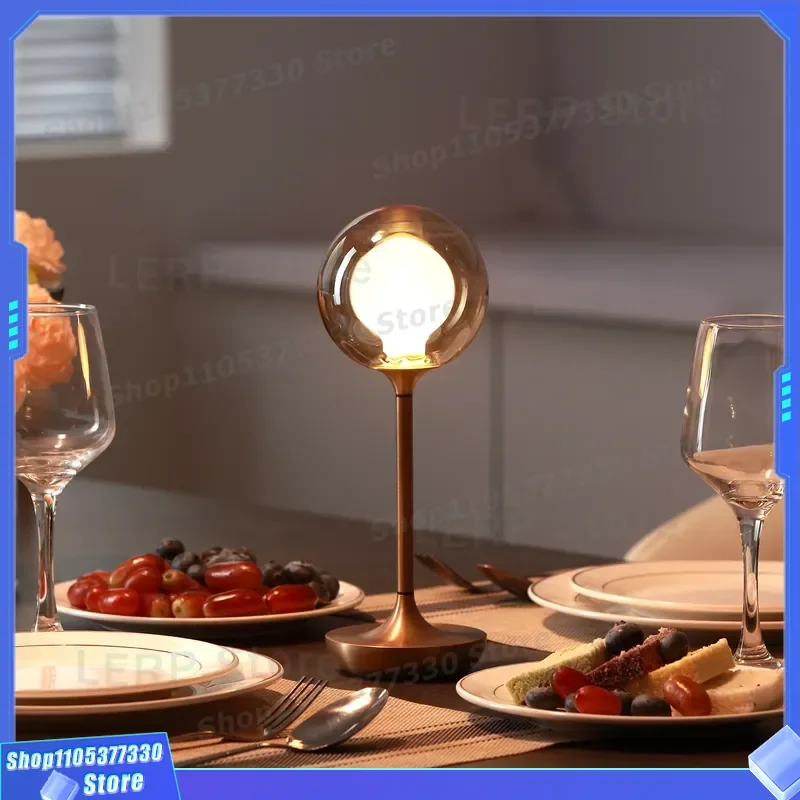 Nordic Style Creative Table Lamp Original Patent Charging Light Luxury Explosion Proof Glass Decorative Ornament Bed Night