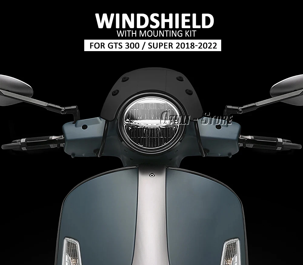 

Motorcycle Accessories Headlight Fairing Windshield Wind Deflector Windscreen For VESPA GTS300 Super GTS 300 SUPER 2018 - 2022