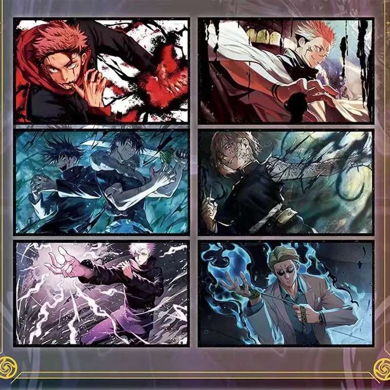 Commerci all'ingrosso Jujutsu Kaisen Collection Card Art carta colorata fluorescenza Crystal Double Flash Trading carte da gioco