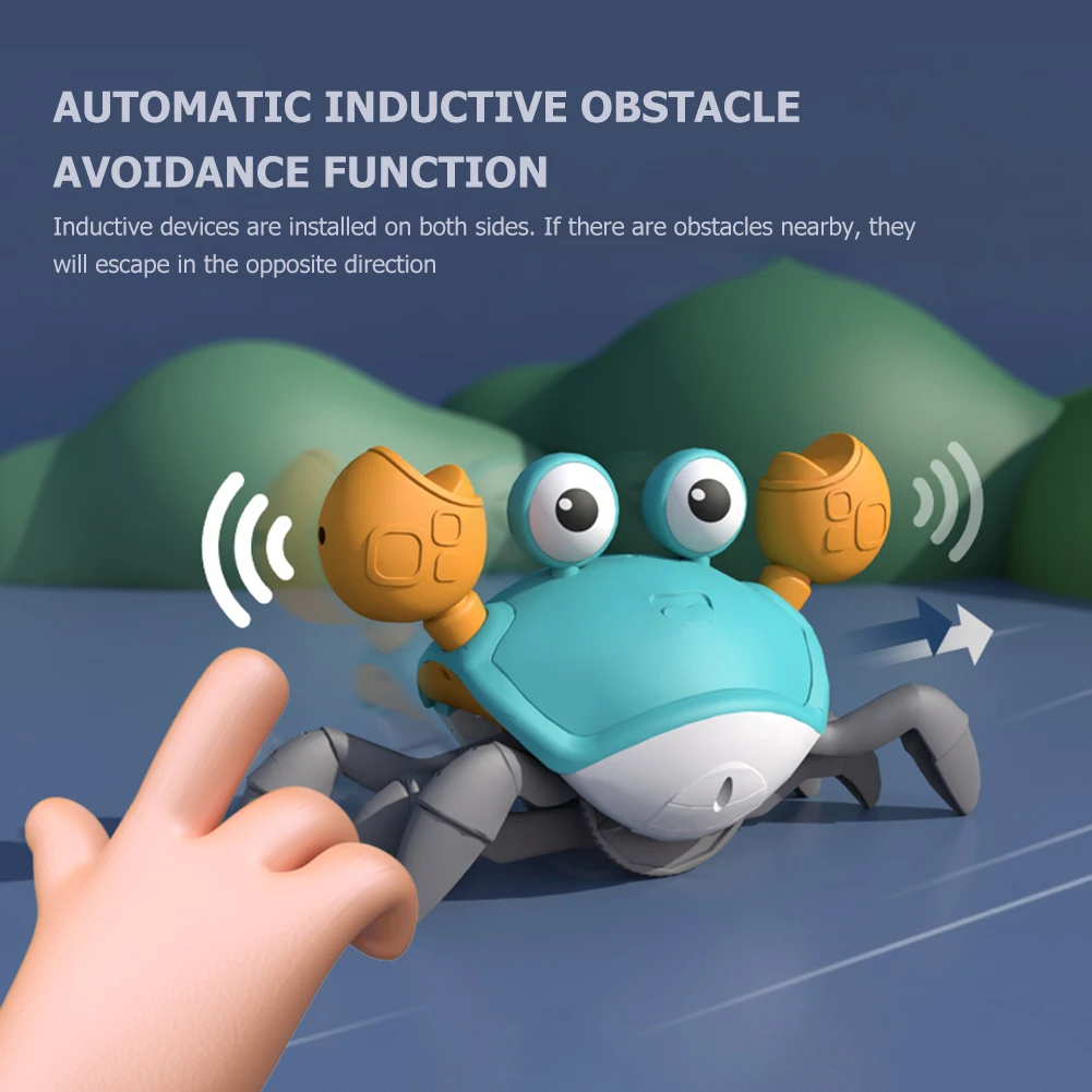 Crianças indução escape caranguejo polvo rastejando brinquedo do bebê eletrônico animais de estimação brinquedos musicais educativos criança brinquedo em movimento presente natal