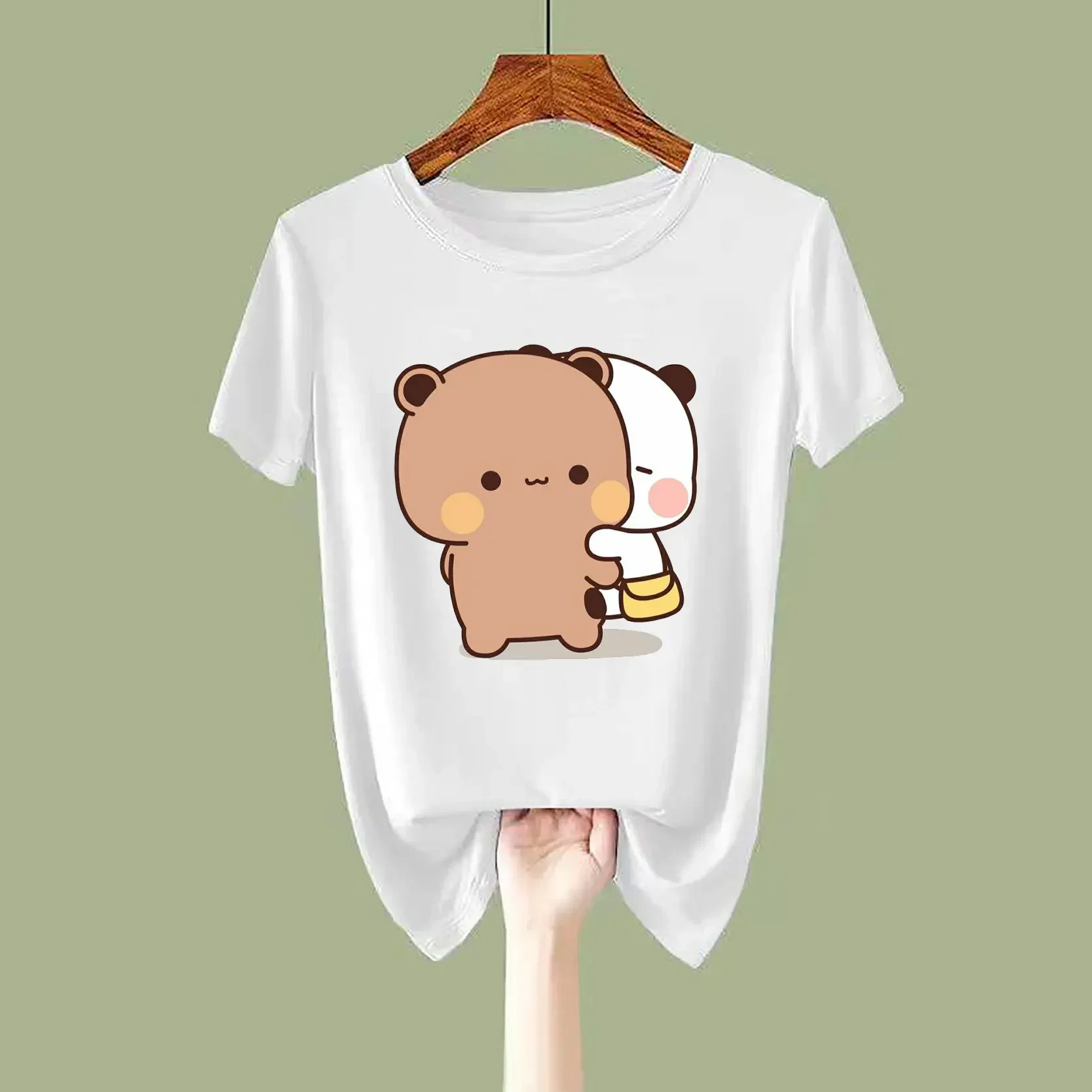 Kawaii men casual everyday top bear anime streetwear fashion man Hot Sale Bubu Dudu Katone Summer short sleeve printed T-shirt