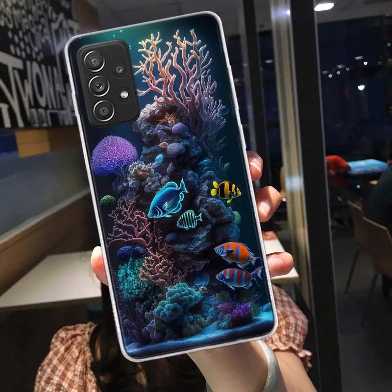 Coral Reefs and Their Small Fish Phone Case For Samsung Note 20 Ultra 10 9 8 A05S A15 A25 A35 A55 M11 M12 M21 M30S M31 M32 M51