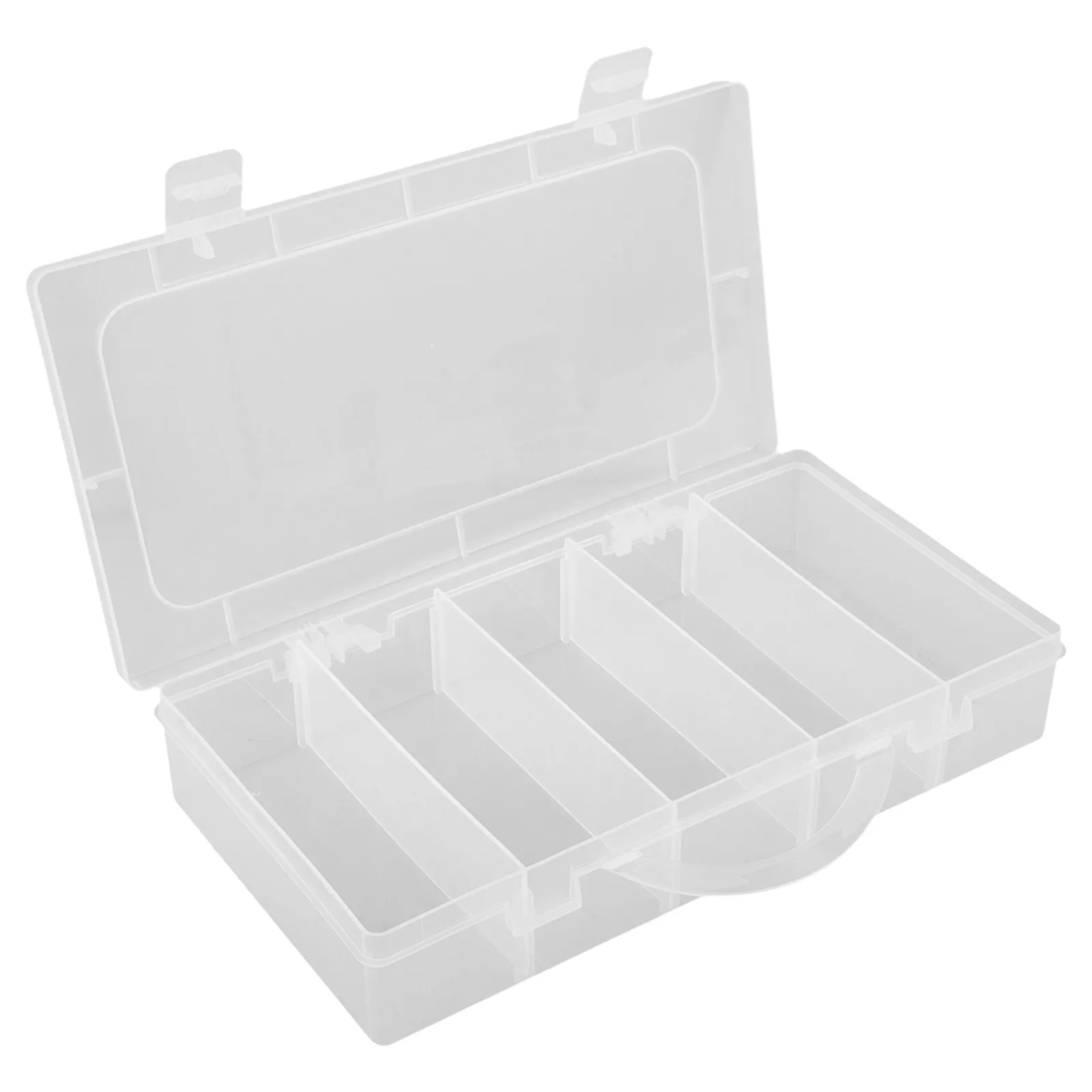 

Plastic Box 5 Grids Toolbox Storage Case for Jewelry Parts Tools Organizer Wear-resistant Reusable Office Supply Holder