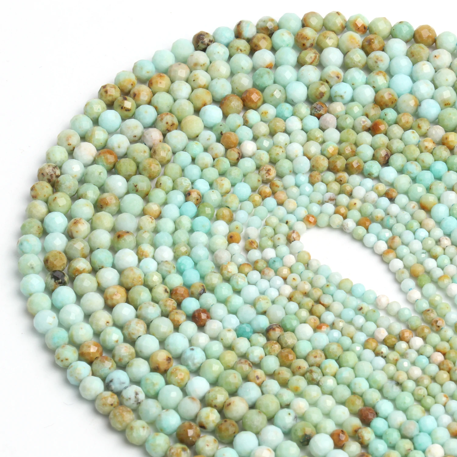 Natural Stone Faceted Beads Chrysoprase Spacer Tiny Loose Beads for Jewelry Making DIY Handmade Bracelet Necklace 15inch 2/3/4mm