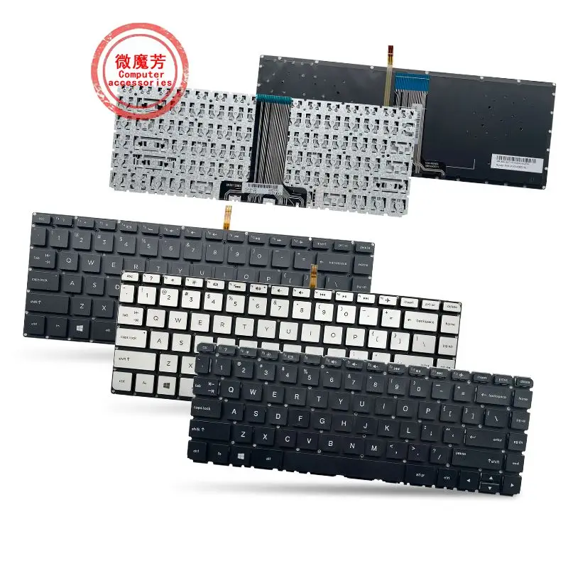 US New FOR HP FOR Pavilion 13-U 14 ab055tx 14-ab158tx 14 ab159tx 14-ab166us Silver Laptop Keyboard English backlight