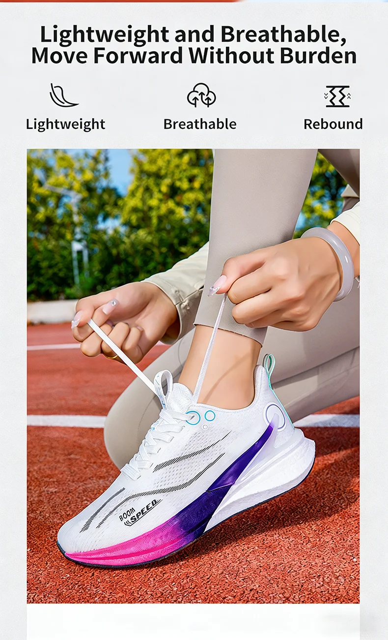 Carbonfaser-Laufschuhe mit atmungsaktivem Mesh und stabiler Sohle für Marathonrennen, Straßentraining, Herren und Damen, leicht und stoßdämpfend – Detail 5