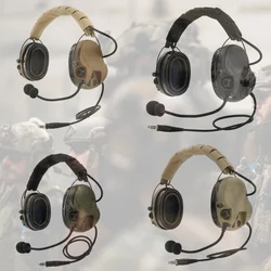 TS TAC-SKY H301 Modular Tactical Headset Silicone EarMuffs Noise Canceling Pickup Shooting Ear Protection Walkie Talkie  Headset