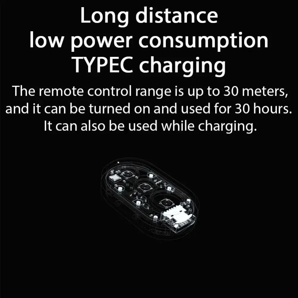 Wireless Camera Remote Control Shutter Control Rechargeable Bluetooth Remote Control Scrolling Function for DJI Action4/5pro