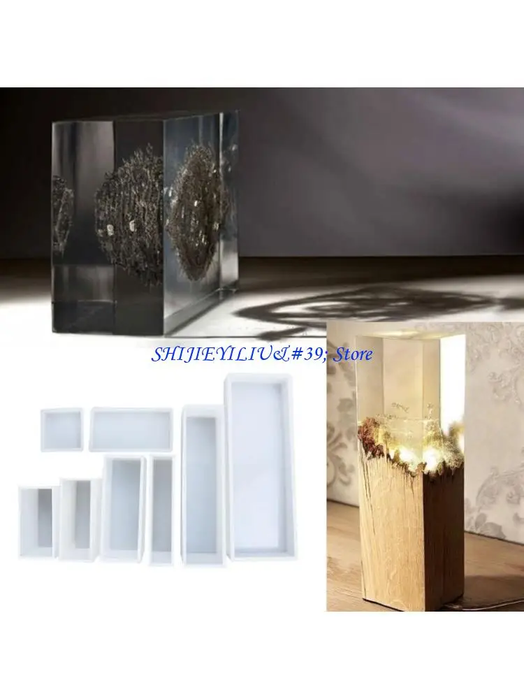 

E21F UV Resin Geometric Molds Square Long Rectangle Silicone Mold for DIY Craft Tool