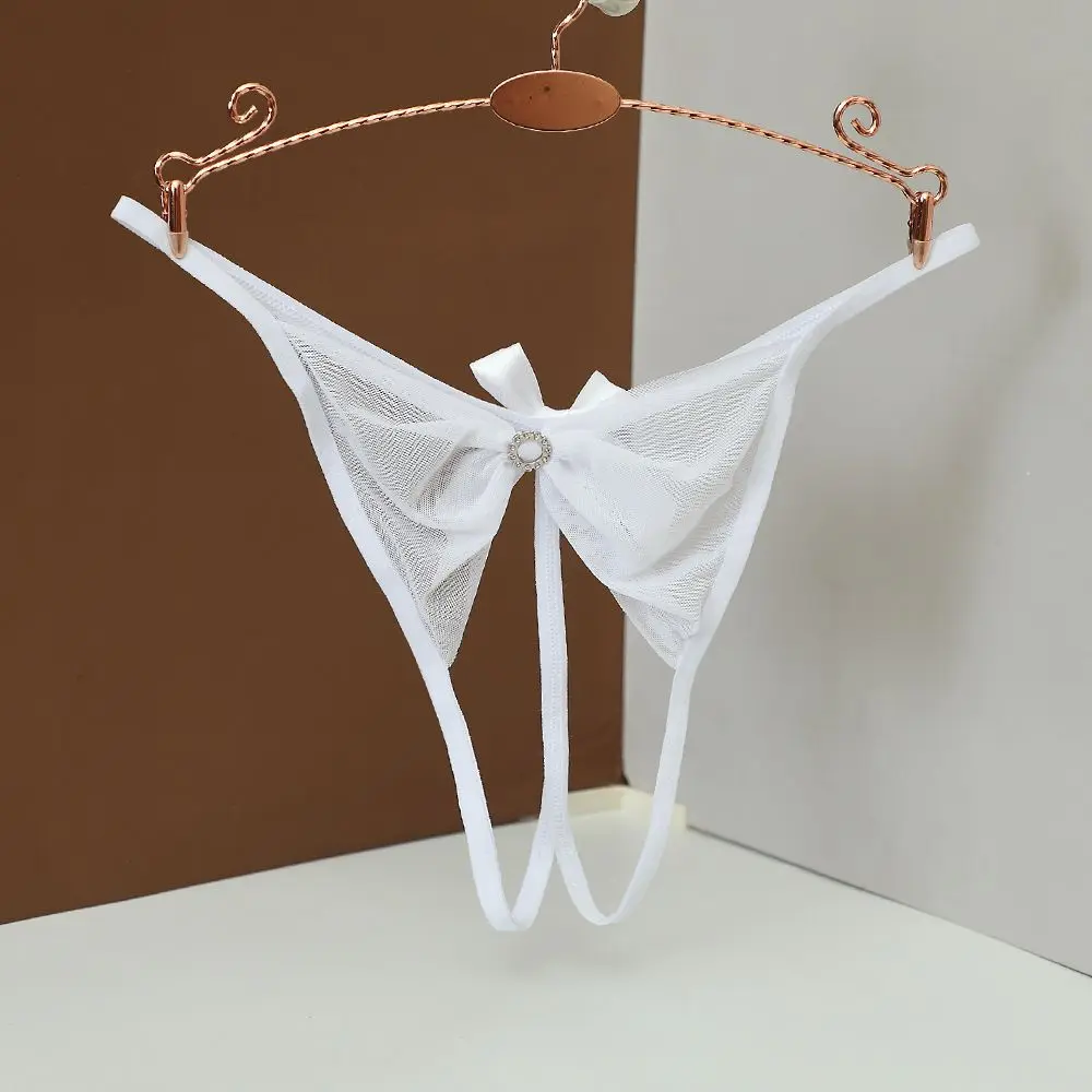 Roupa interior sexy de crotch aberta para mulheres, tanga de renda de malha bonita, calcinha oca, cuecas de cintura baixa, lingerie feminina, sexo