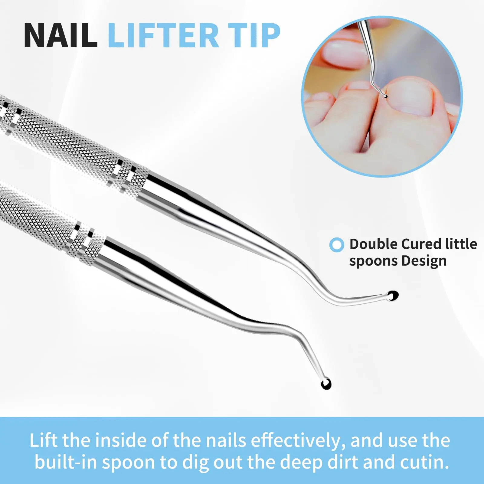 Zestaw do korekcji wrastających paznokci Bezbolesne paski prostujące paznokcie Lifter do paznokci i małe nożyczki Narzędzie do wrastających paznokci