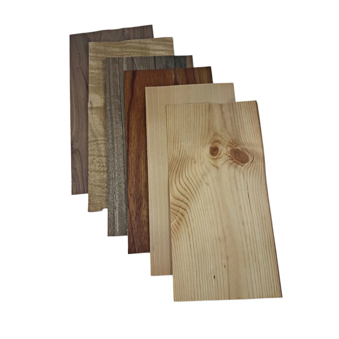Exotic Wood Veneer Pack 0.5mm – Ebony, Rosewood, Acacia, Poplar Burl, Maple, Walnut – 30x15cm