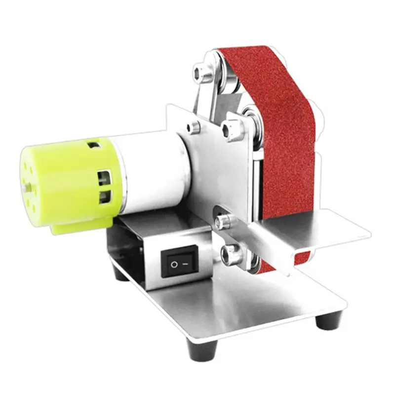 A93Z Mini Belt Sander Electric Sanding Polishing Grinding Machine 7 Variable Speed For Polishing Wood Accessories