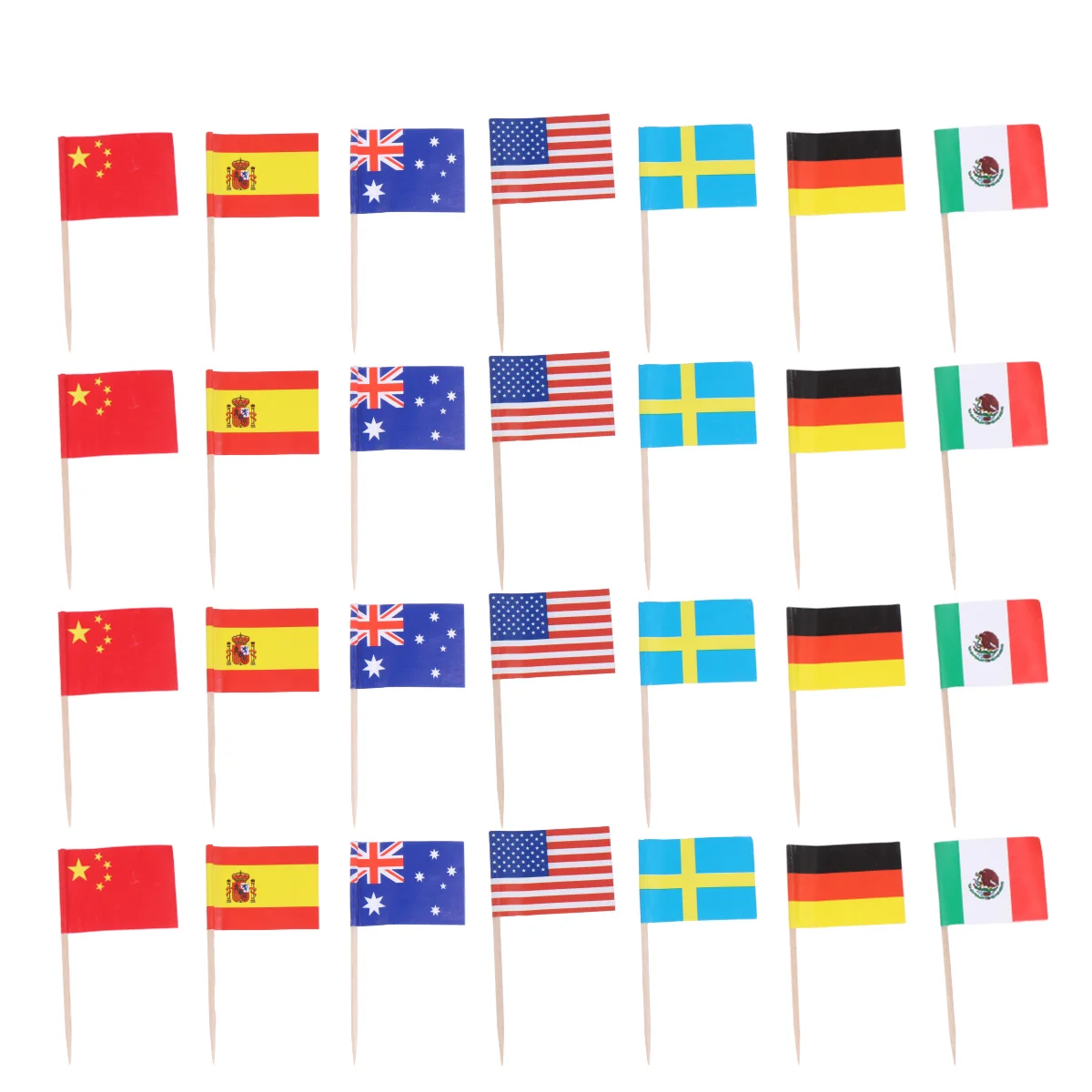 

100Pcs World National Flags Toothpicks for Party Food Decorations Theme Dinners International Celebrations National Flags Picks
