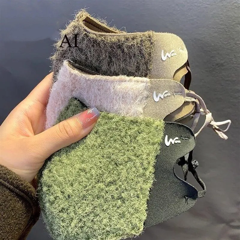 女性用暖かい厚手の模造ラムウールフェイスマスク、寒い季節用のファッショナブルな保護アクセサリー、フェイスシールド