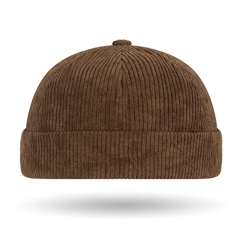Unisex-Mütze aus dickem Cord ohne Krempe, einfarbig, Tang-Kappe, Street-Hip-Hop-Vintage-Mütze für Damen und Herren, Fahrradkappen – Detail 7