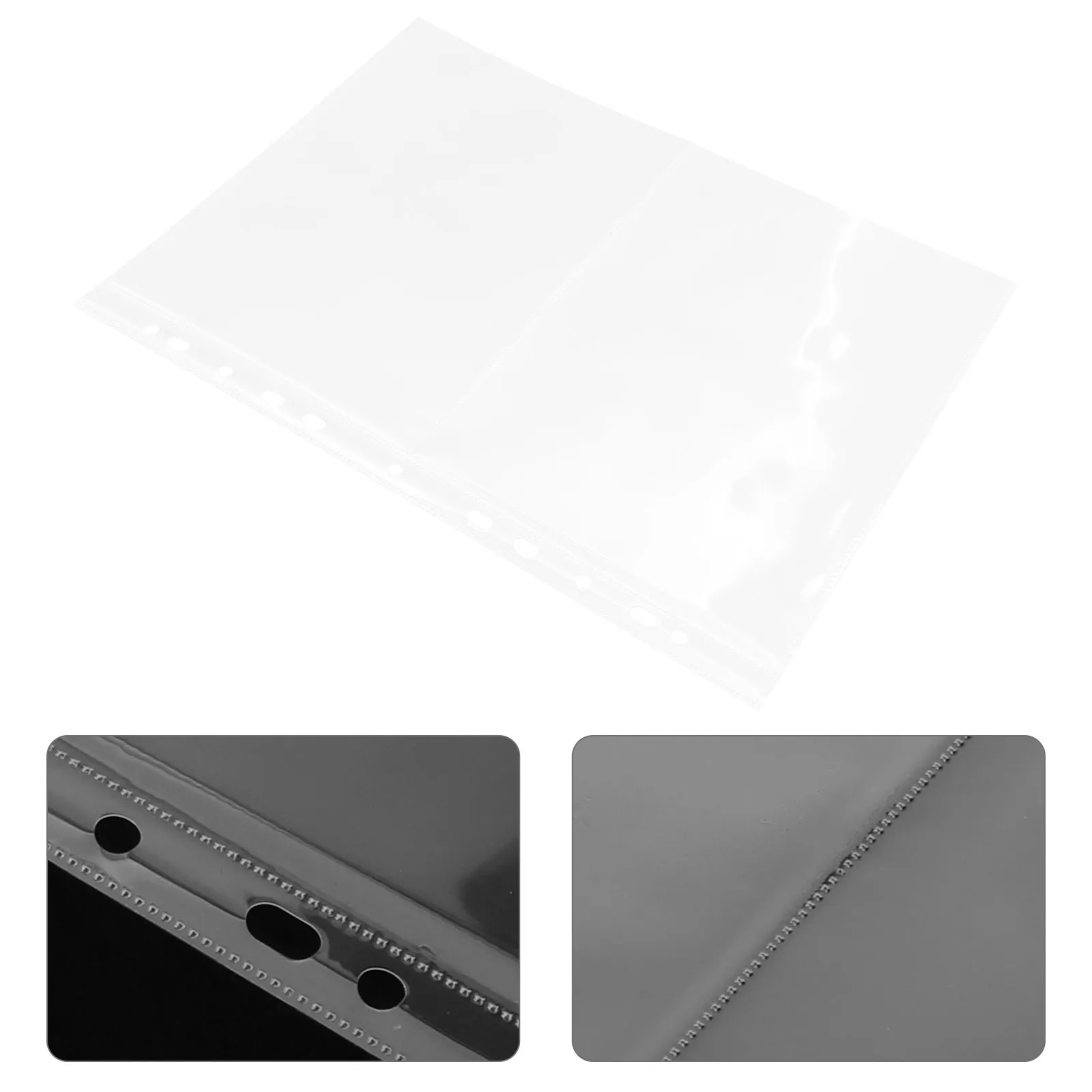 

40Pcs Transparent A4 Stamp Album Sheets Single-Sided Binder Pages for Stamp Collection Storage Albums and Collectors