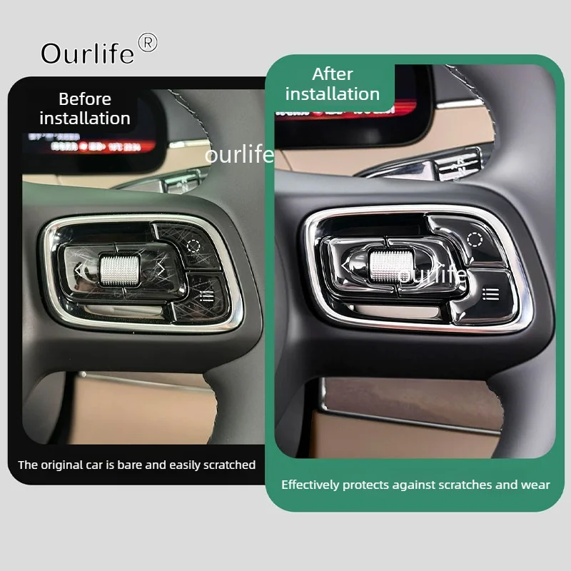 For Zeekr 8X 2026 2027 Car Steering Wheel Button Central Control Shift Button Conditioning Button Protective Film Accessories