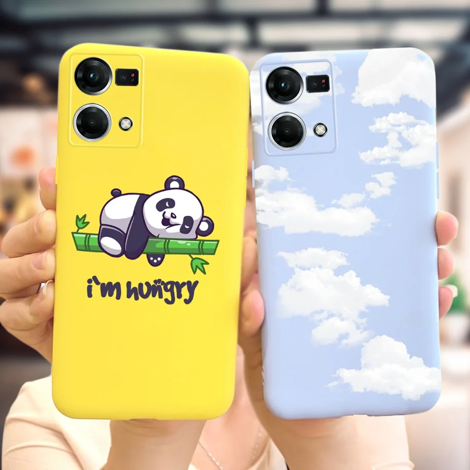 For OPPO Reno 7 4G 5G Case Reno7 Z Cover Cute Feather Soft Painted Phone Cover For OPPO F21 Pro Reno7Z Cases 2022 CPH2343 Bumper