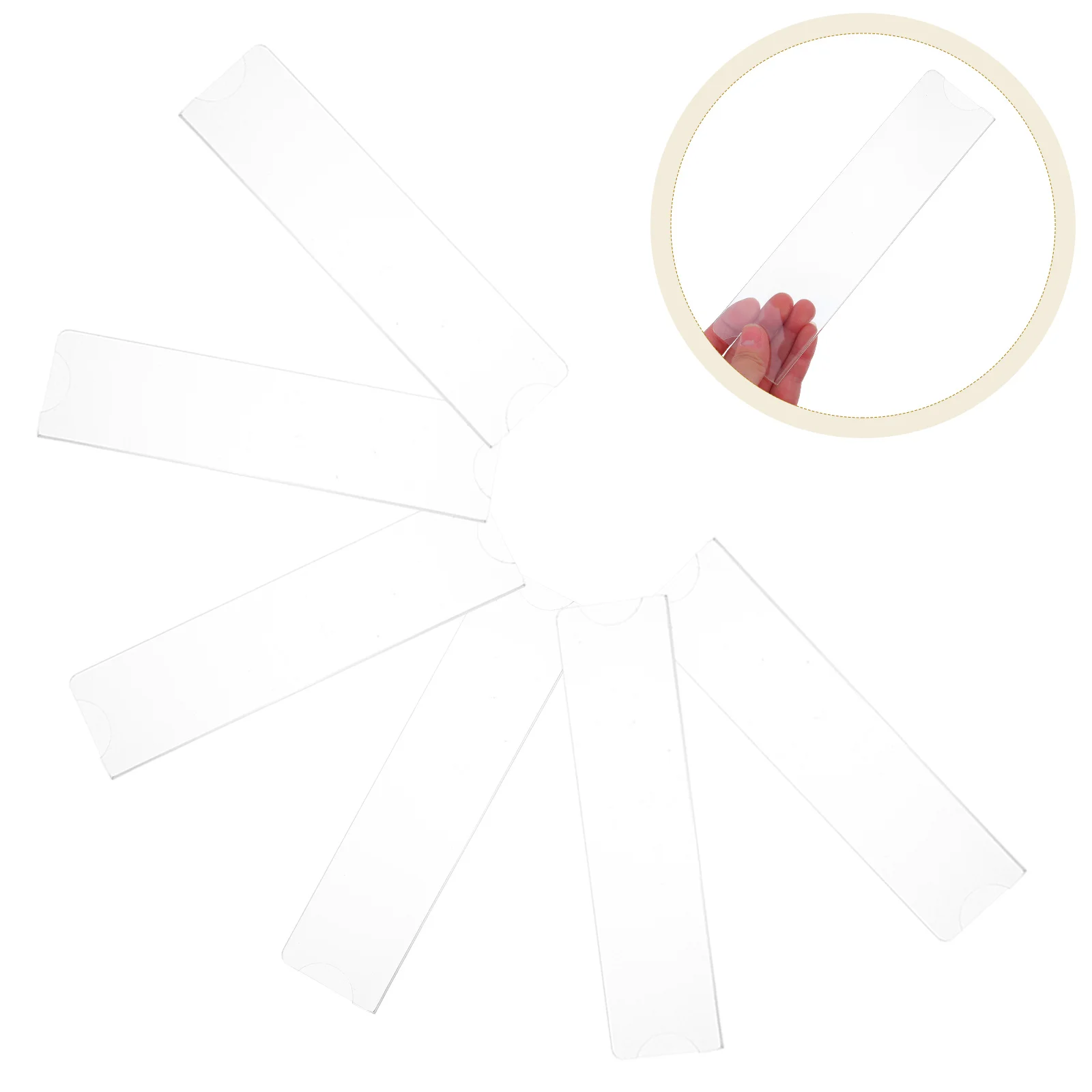 

10Pcs Acrylic Name Plate Holders Transparent Wall Sign Frames Adhesive Tape Table Stand for Office Restaurant Display