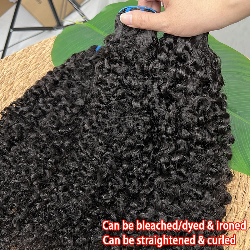 18A البورمية مجعد حزم 100% نسج على شكل شعر إنسان Tissage الخام عذراء وصلات شعر غير معالجة لحمة مزدوجة يمكن التبييض # 613 لون