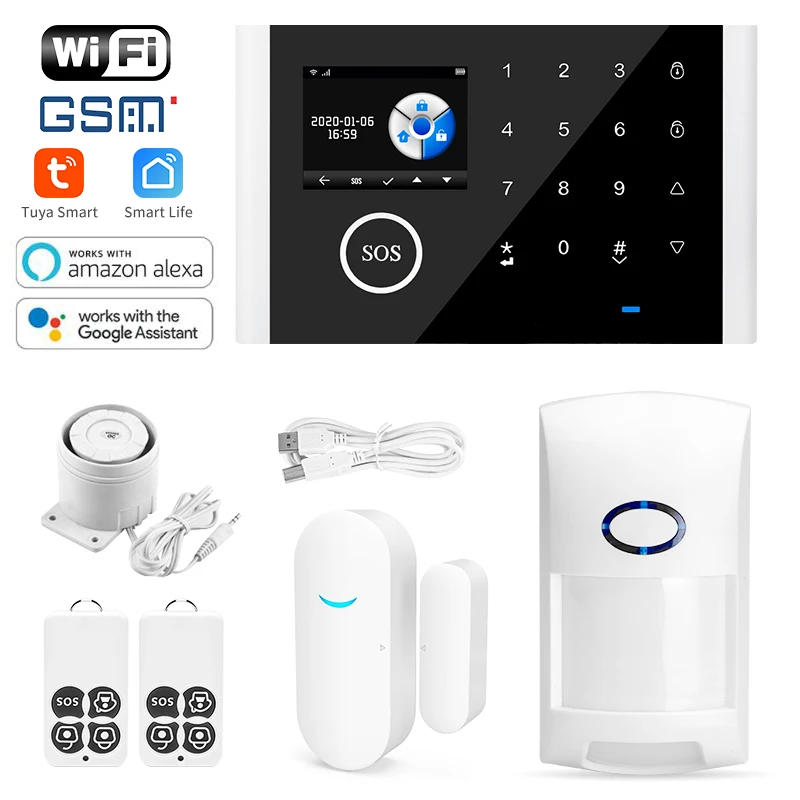 

tuya home WiFi alarm pg103 anti theft alarm system package 433mhzgsm security alarm system your smart home