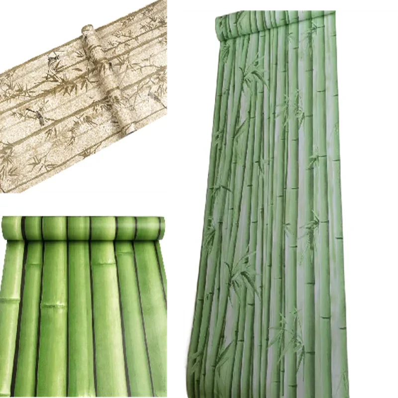 

Рулоны ПВХ обоев с бамбуковыми узорами, 10 метров, водостойкие самоклеящиеся настенные стикеры в деревенском стиле для декора гостиной