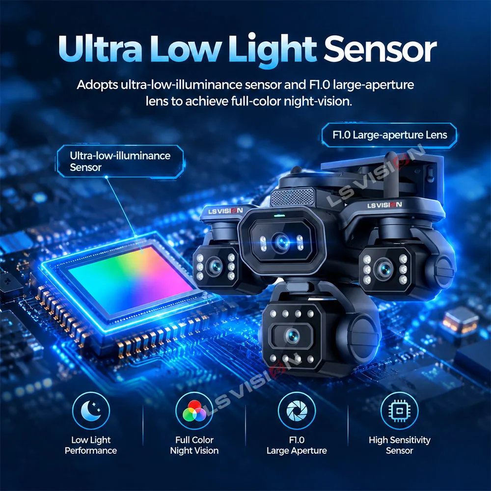 LS VISION 8MP 12X Zoom 4G Sim Dual Screen Solar PTZ Camera Outdoor 4K Three Lens Security Protection Auto Tracking CCTV Cameras
