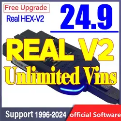 2024 Popular REAL V2 HEX V2 Interface VCDS VAG COM 24.9 FOR VW For AUDI Skoda Seat Unlimited VINs English Car Diagnostics Tool