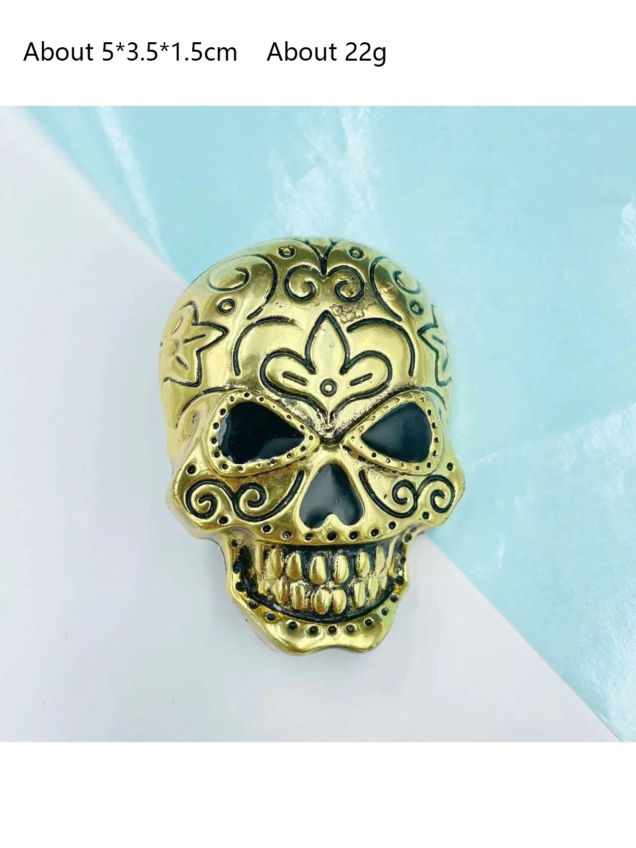 Halloween Schädel Cosplay Pins Gekreuzte Knochen Künstliche Edelstein Skelett Flügel 3D Kostüm Hut Pins Party Punk Gothic Metall Broschen – Detail 8