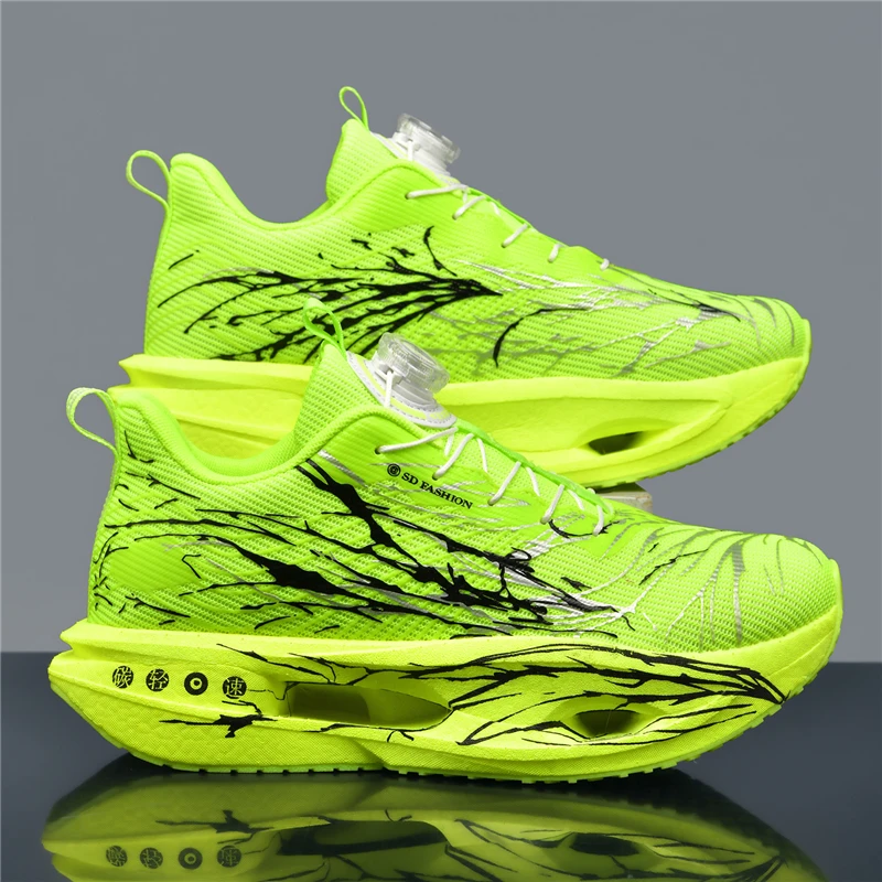 Men Fashion Running Shoes Breathable Sneakers Carbon Plate Lightweight Athletic Training Sports Footwear Marathon Jogging Shoes