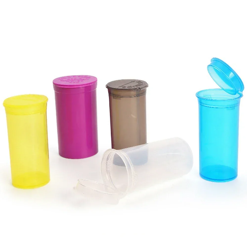 50Pcs 80ml Moisture Pop Bottle Pill Box Proof Squeeze Storage Case Stash Jar Spice Container Travel Smoking Accessories