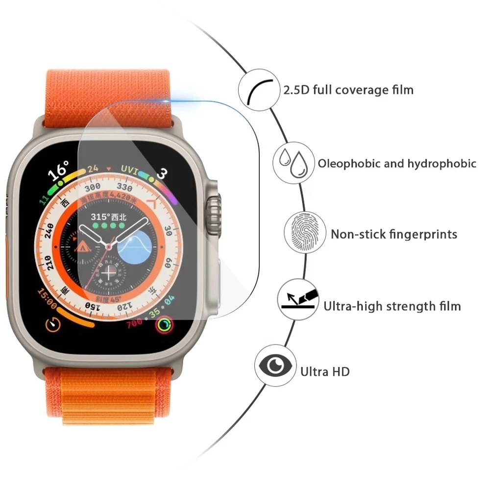 Soft hydrogel screen protective film for apple watch 44 mm 40mm 49mm 45mm 41mm 38mm 42mm non glass For iwatch Ultra 8 7 SE 6 5