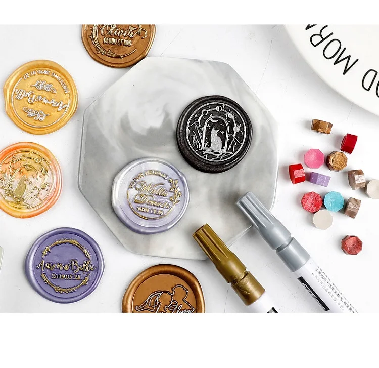 100 Stück Vintage Wachssiegel für Stempel Retro Wachsdruckperlen Versiegelung Macaron Gold Hochzeit Geburtstag Wachslack für Siegel Lacre – Detail 2