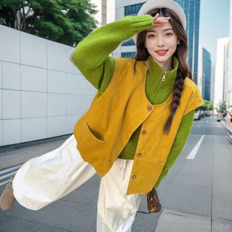 Cardigan maglione con cerniera verde da donna autunno inverno 2025 New Lady Daily Joker giacche in maglia moda maglieria cappotti Famale