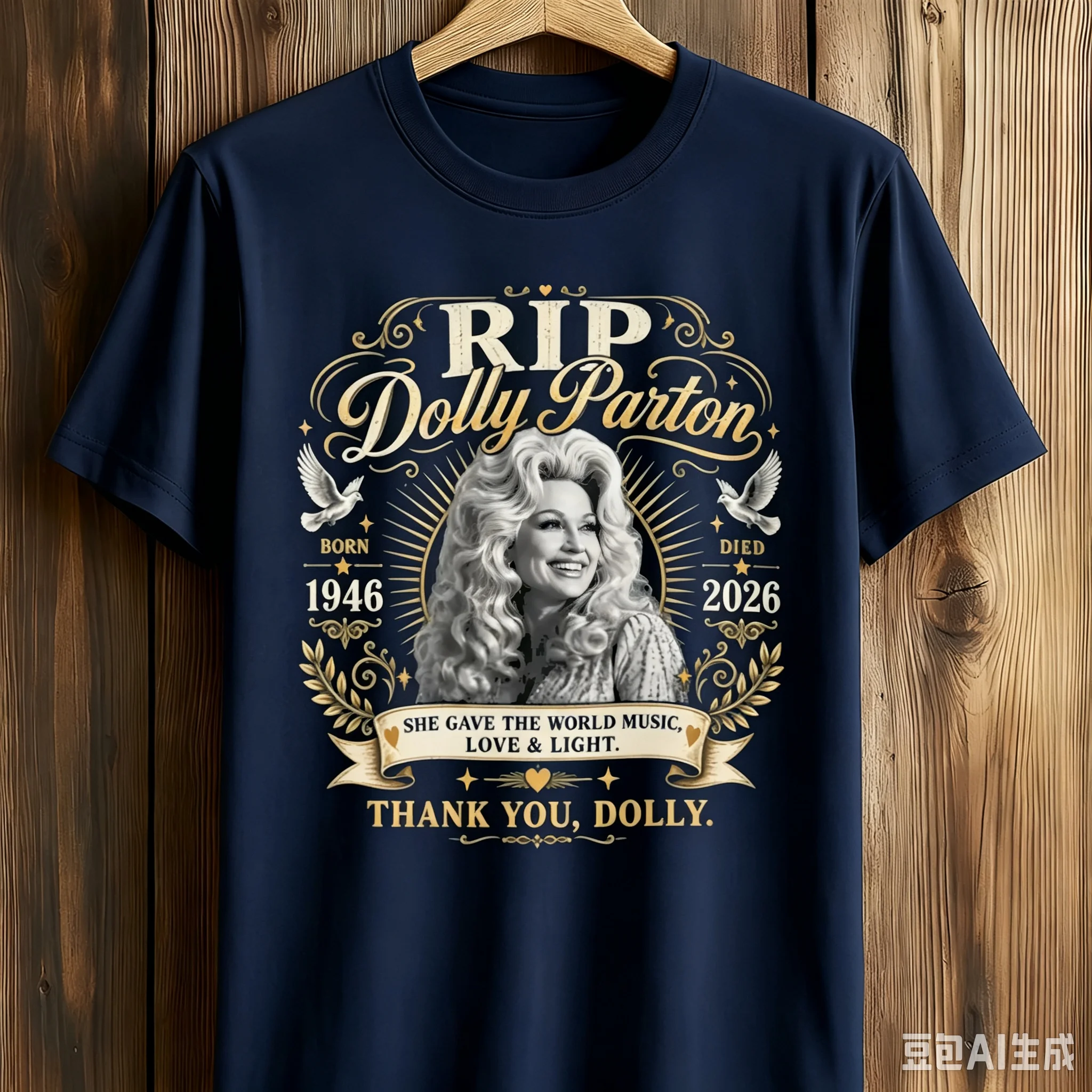 Dolly Parton 1946-2026 Grafikdruck T-Shirt für Männer und Frauen, Sommer Baumwollkleidung, Modisches Oversized Kurzarm-Oberteil, Streetwear – Detail 3