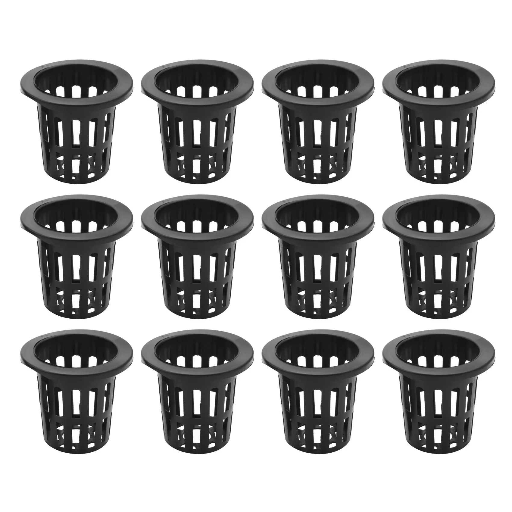 100 Pack 2.36 Inch Net Cups Slotted Mesh Wide Lip Filter Plant Net Pot Bucket Basket for Hydroponics Aquaponics