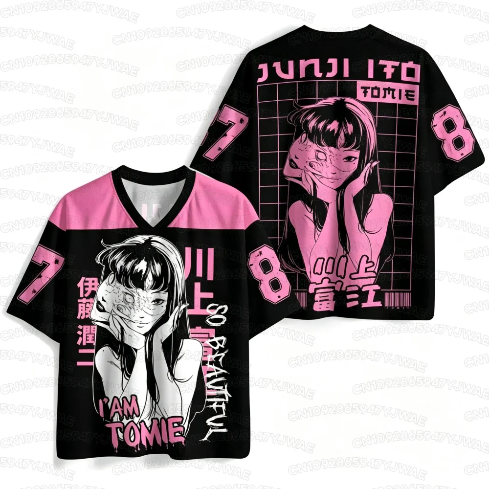 Summer Men's Women's Casual Short Sleeve T-shirt Tomie Kawakami Junji Ito Jersey Fans T-shirt Unisex Tops Y2K Jersey Tops