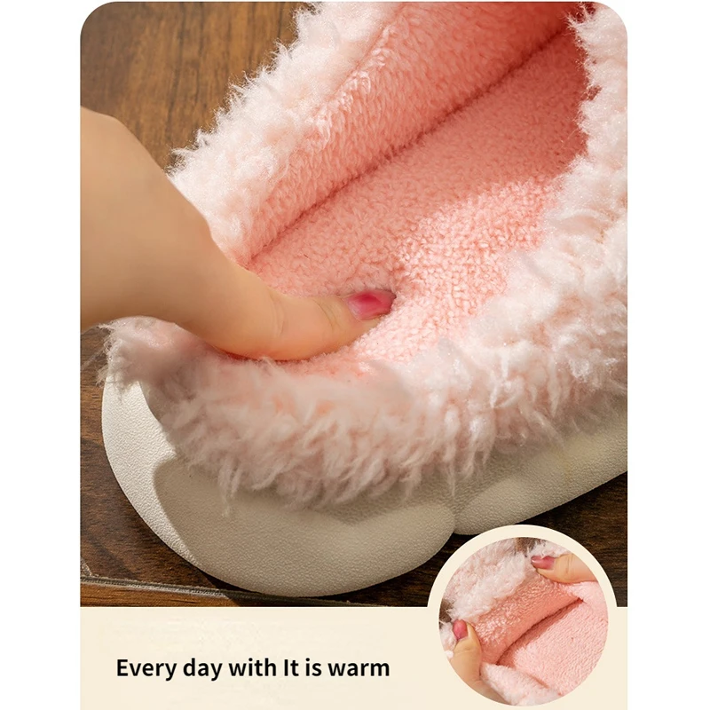 Fuzzy Alpaca Slipper Women Winter Warm Kawaii Plush Contton Indoor Floor Non Slip House Home Men Male Shoes Female 2024 New In