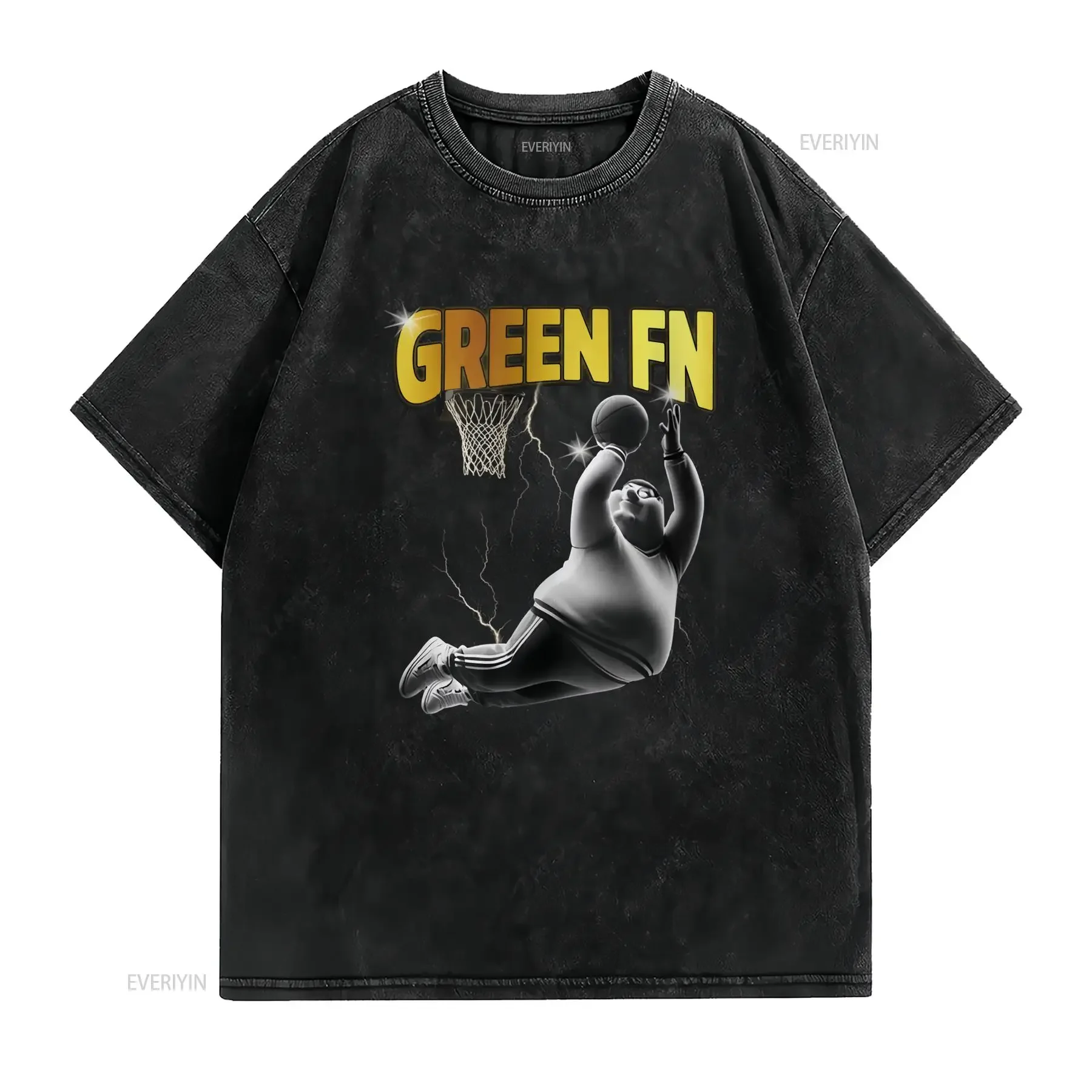 تي شيرت أخضر fn بيتر غريفين ميمي هدية له كلاسيكي لكرة السلة عتيق مغسول للارتداء اليومي ناعم متعدد الاستخدامات أنيق #2