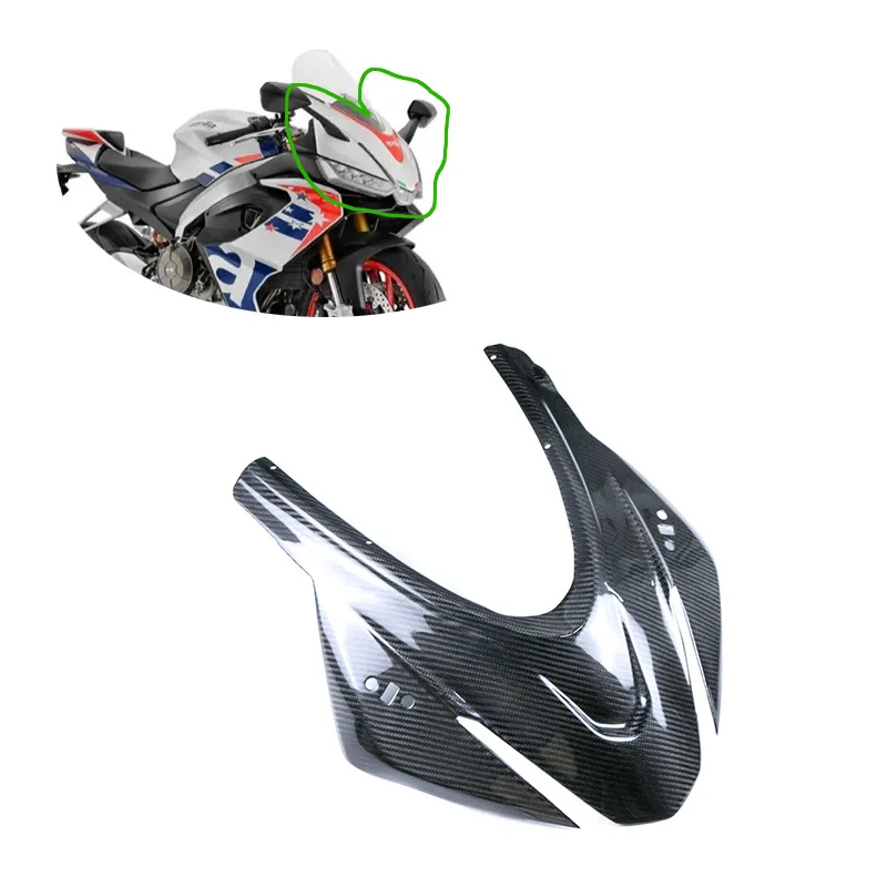 3K Carbon Fiber Black Front Fairing for Aprilia RS660 Motorcycle Retrofit/Upgrade with Twill Light Finish