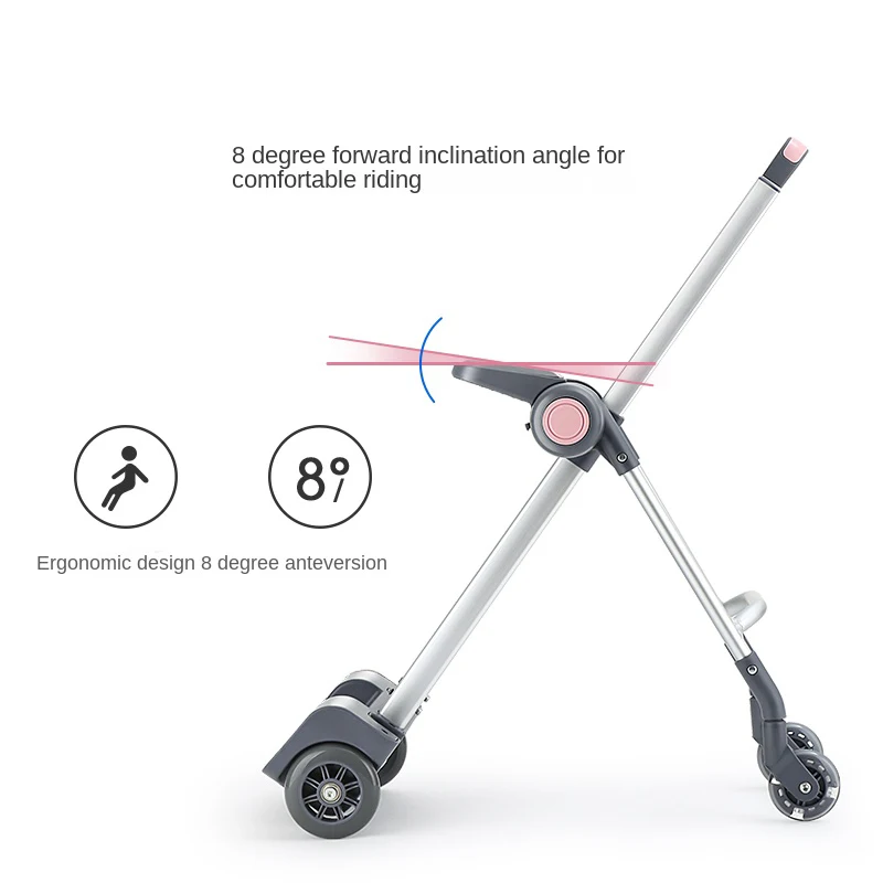 어린이 수하물 여행 트롤리 케이스, 탑승 아기 안전 가드레일, 원 키 접이식, 브레이크 USB 충전 포트 포함, 20 인치